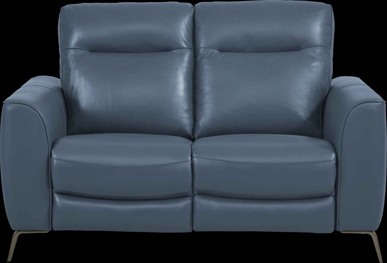 Calabra Ocean Leather Loveseat - Thumbnail - Image 1