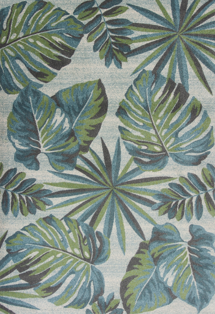 Caladium Palm Teal 7'10 x 10'10 Rug - Thumbnail - Image 1