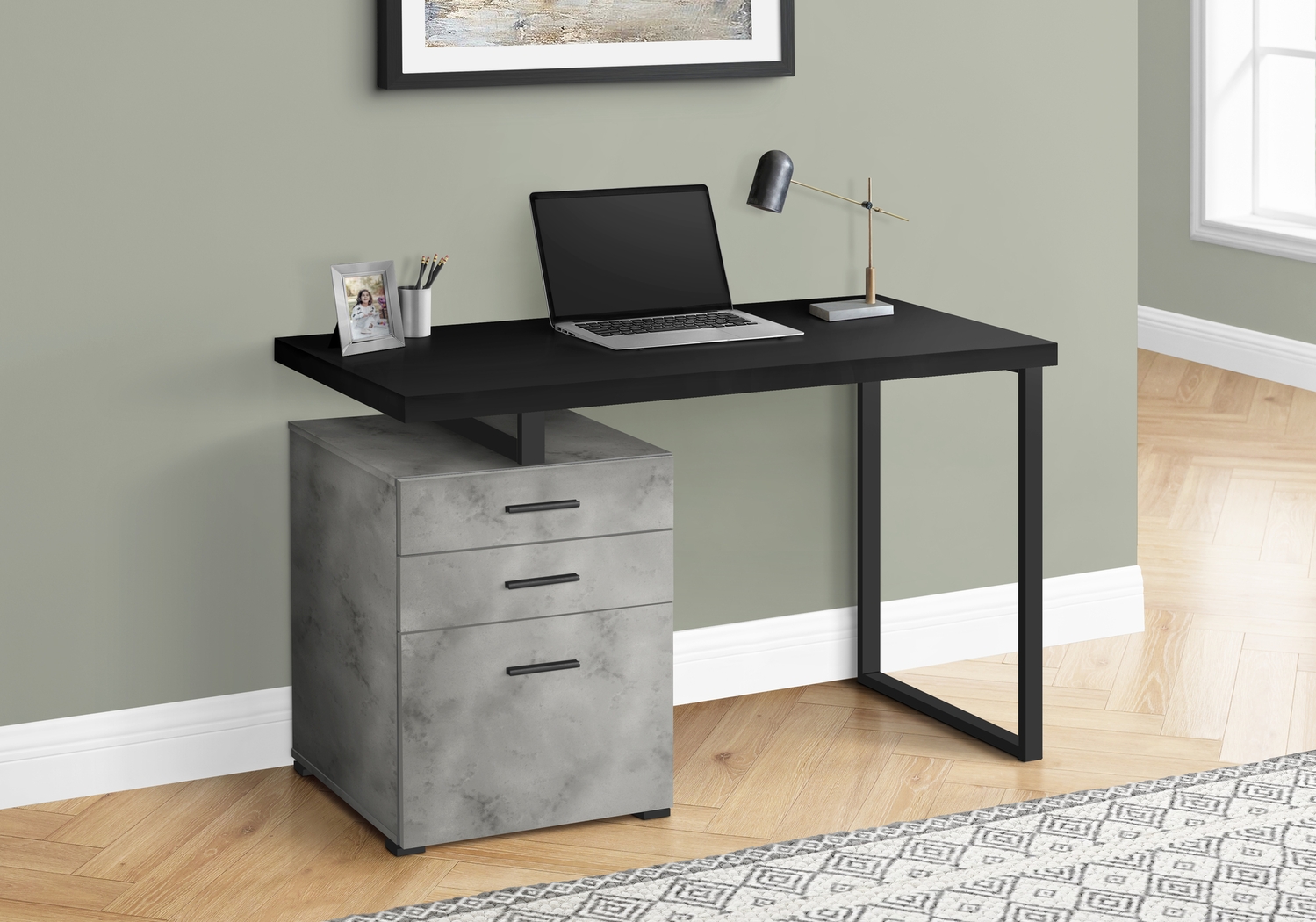 Calavetti Charcoal Desk - Thumbnail - Image 2