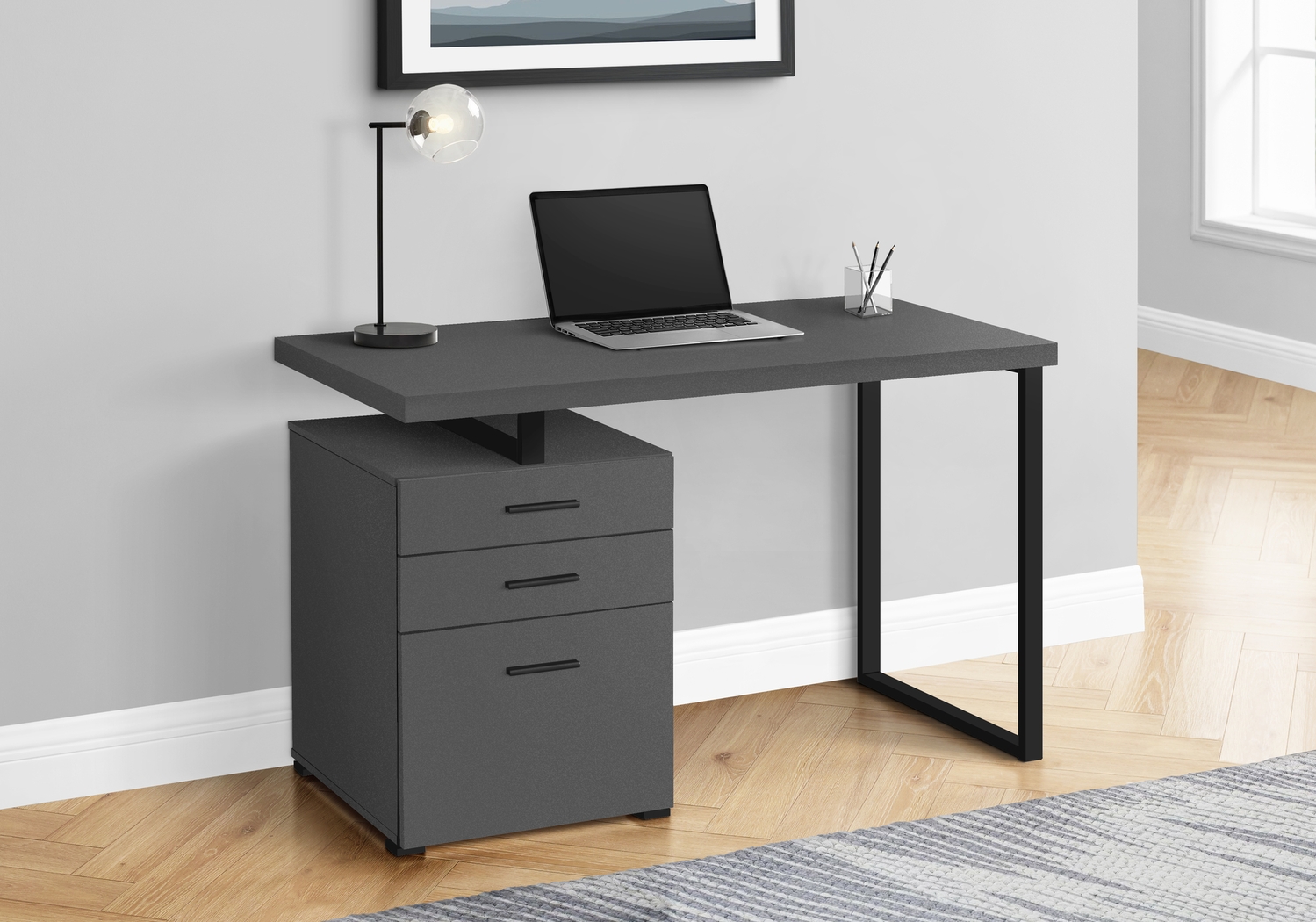 Calavetti Gray Desk - Thumbnail - Image 2