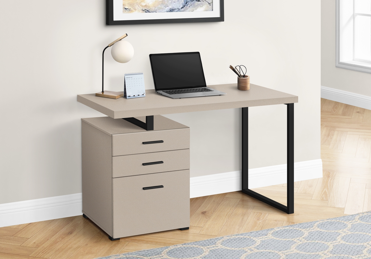Calavetti Taupe Desk - Thumbnail - Image 2