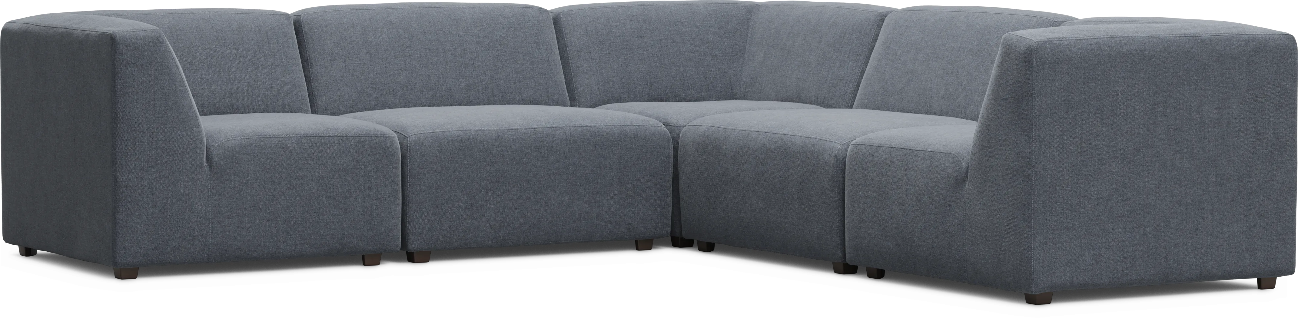 Calay 5 Pc Outdoor Sectional with Denim Slipcovers - Thumbnail - Image 1