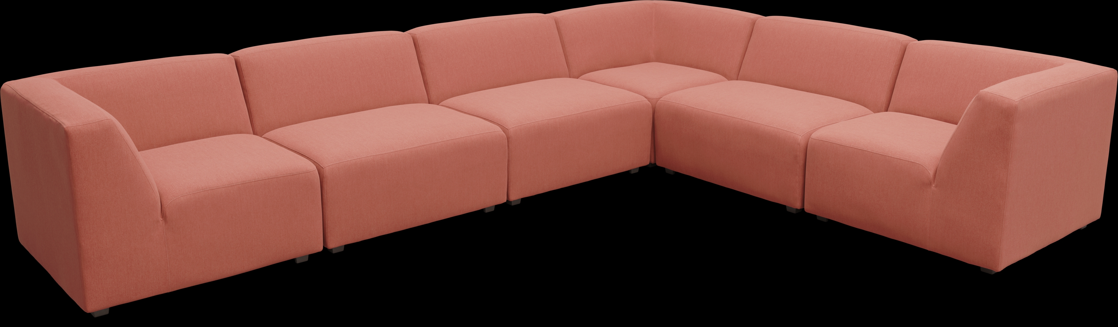 Calay 6 Pc Outdoor Sectional with Persimmon Slipcovers - Thumbnail - Image 1