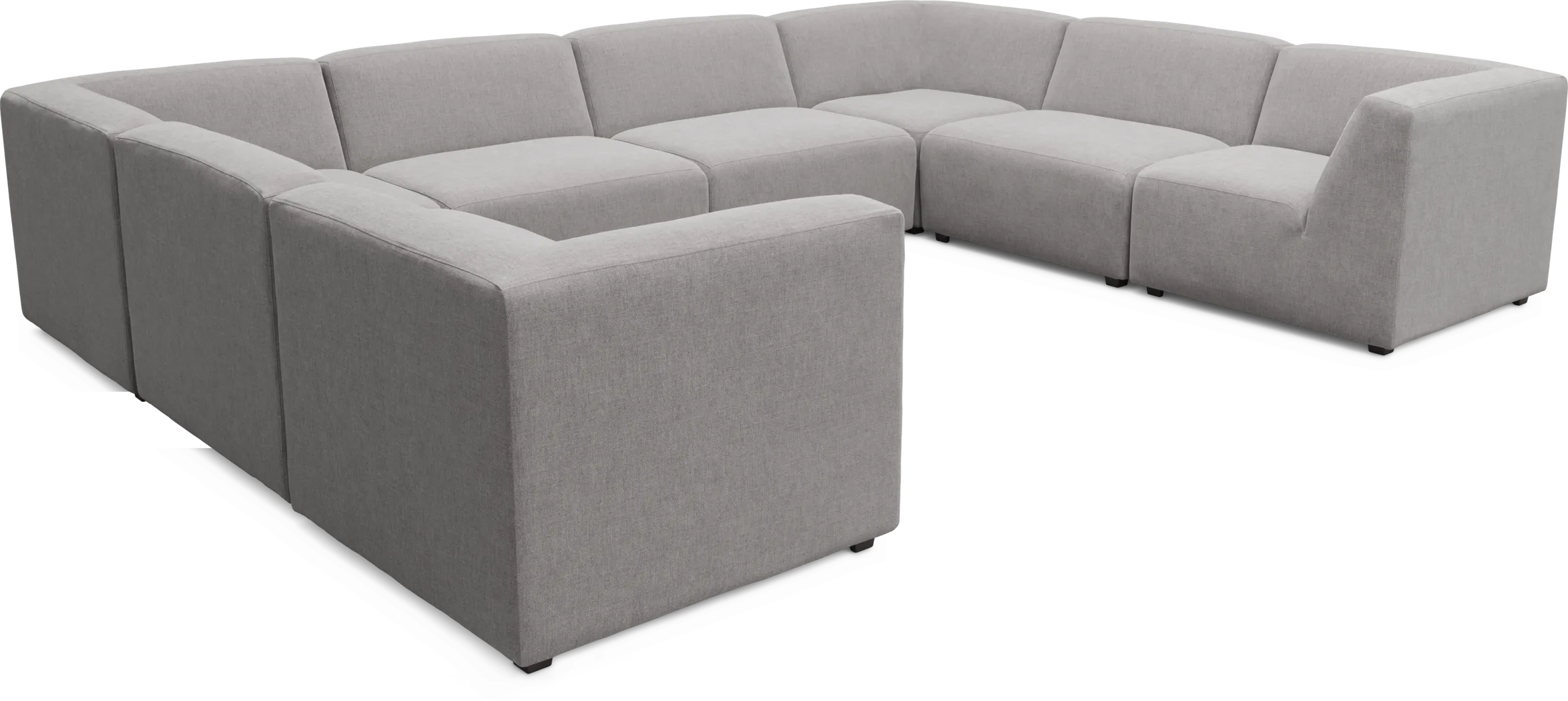 Calay 8 Pc Outdoor Sectional with Ash Slipcovers - Thumbnail - Image 1