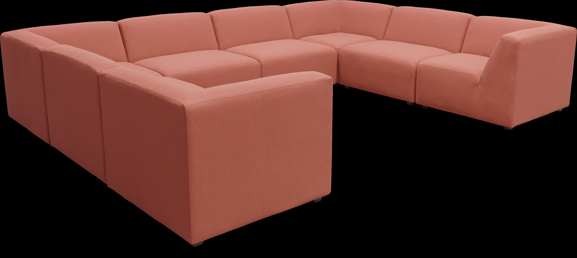 Calay 8 Pc Outdoor Sectional with Persimmon Slipcovers - Thumbnail - Image 1