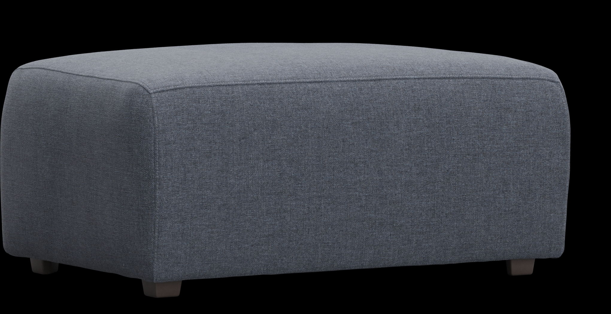 Calay Outdoor Ottoman with Denim Slipcover - Thumbnail - Image 1