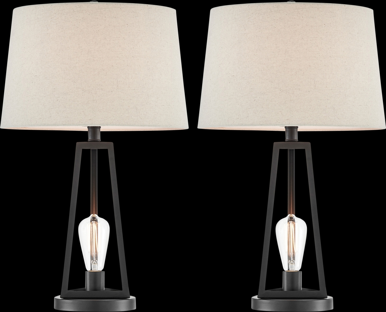 Calbria Shade Black Table Lamps, Set of 2 - Thumbnail - Image 1