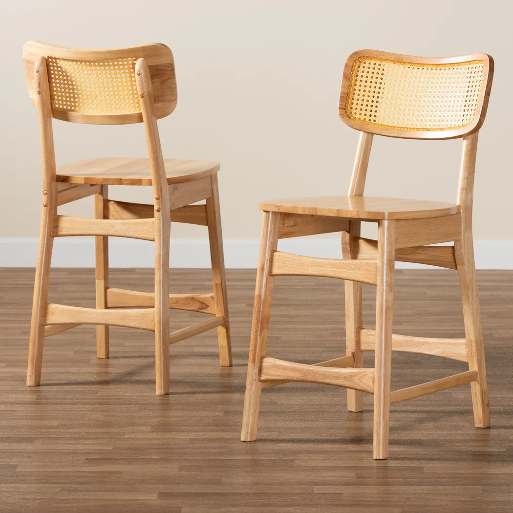 Calcasieu Light Brown Counter Stool, Set of 2 - Thumbnail - Image 7