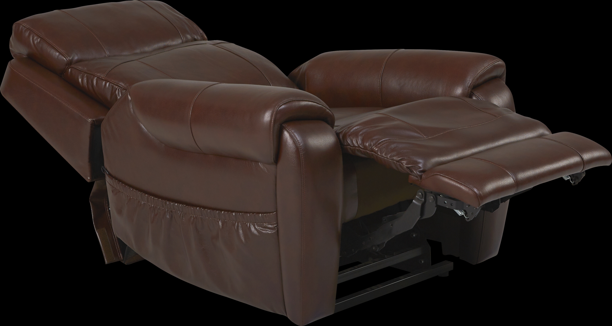 Calden Brown Lift Chair Dual Power Recliner - Thumbnail - Image 3