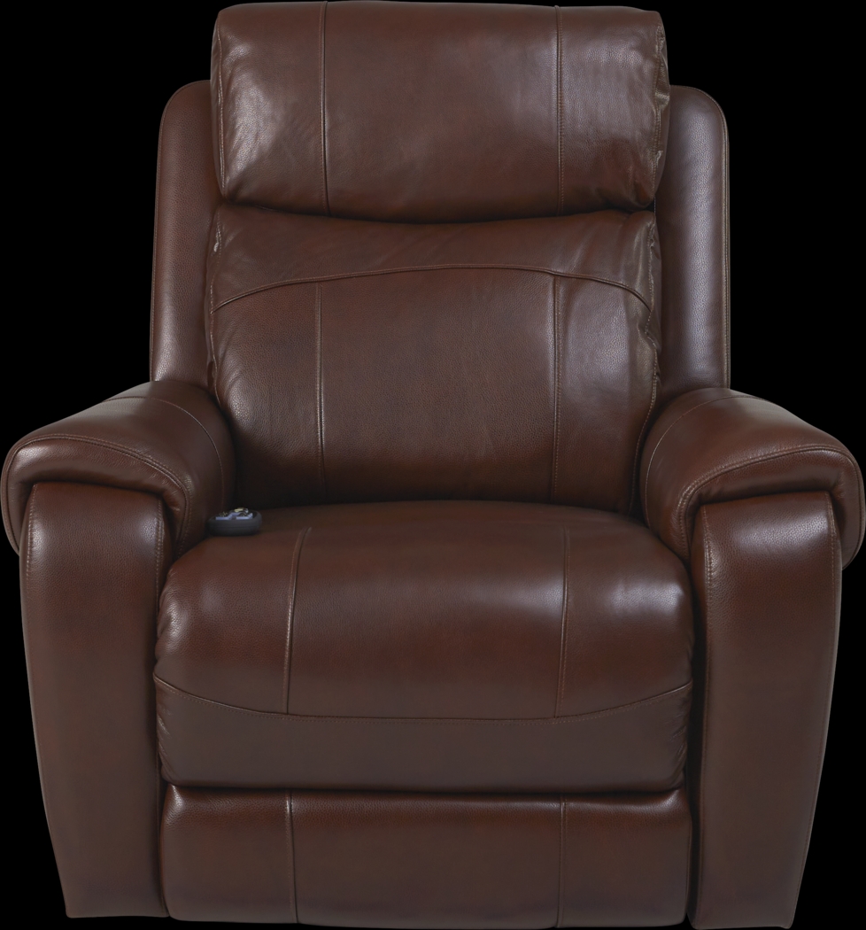 Calden Brown Leather Lift Chair Dual Power Recliner - Thumbnail - Image 6