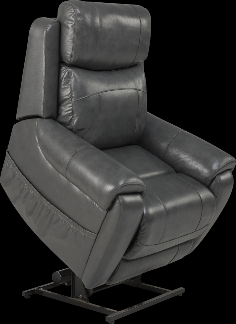 Calden Gray Lift Chair Dual Power Recliner - Thumbnail - Image 4