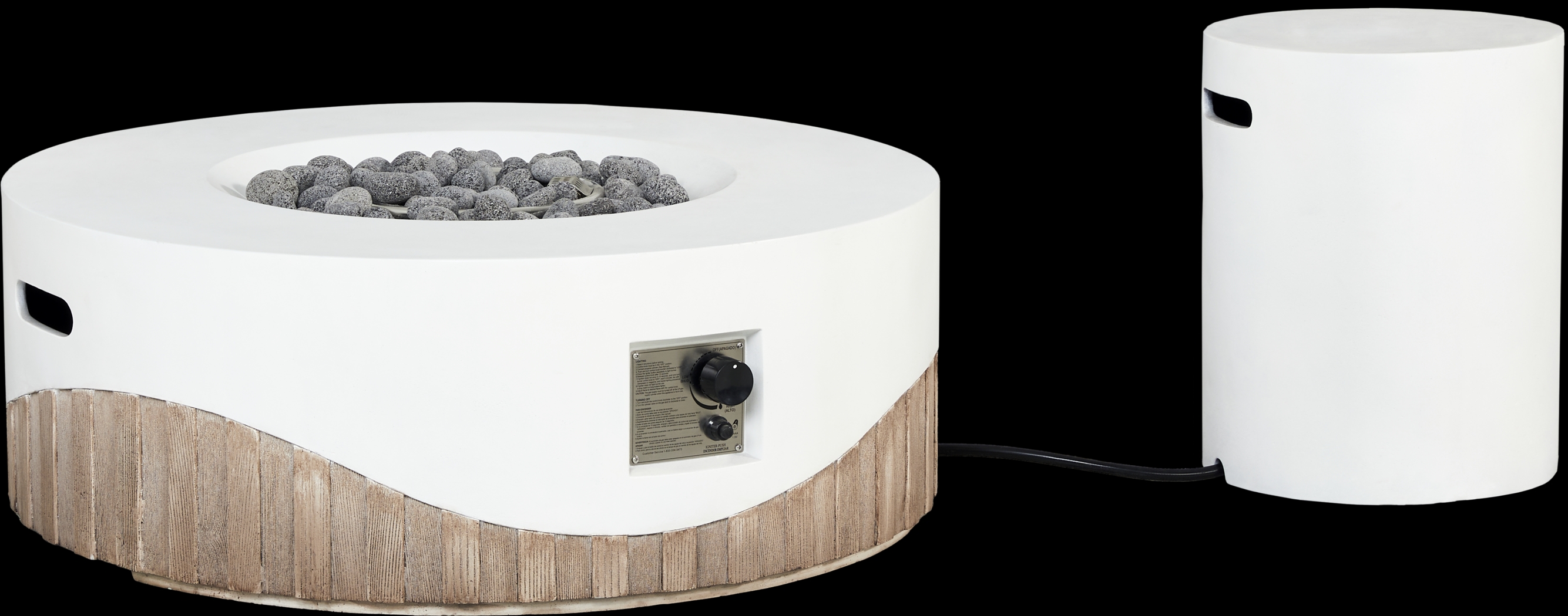 Caldo White Round Fire Pit - Thumbnail - Image 3