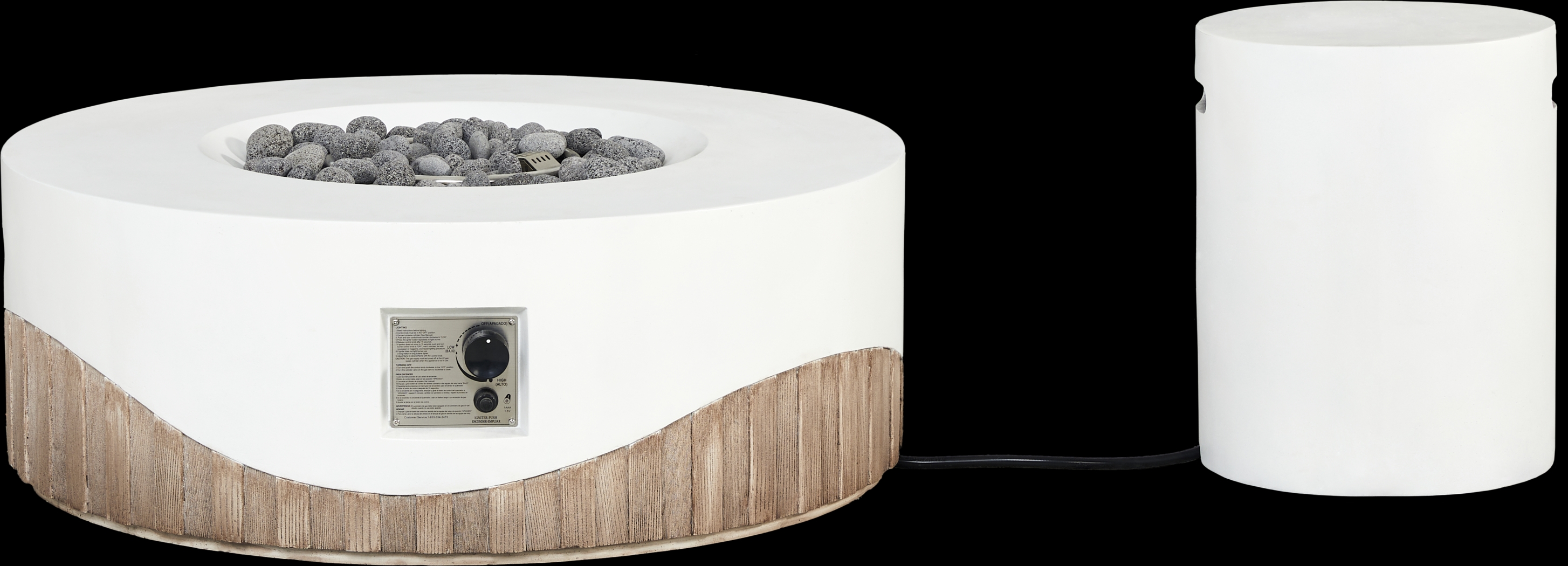 Caldo White Round Fire Pit - Thumbnail - Image 4