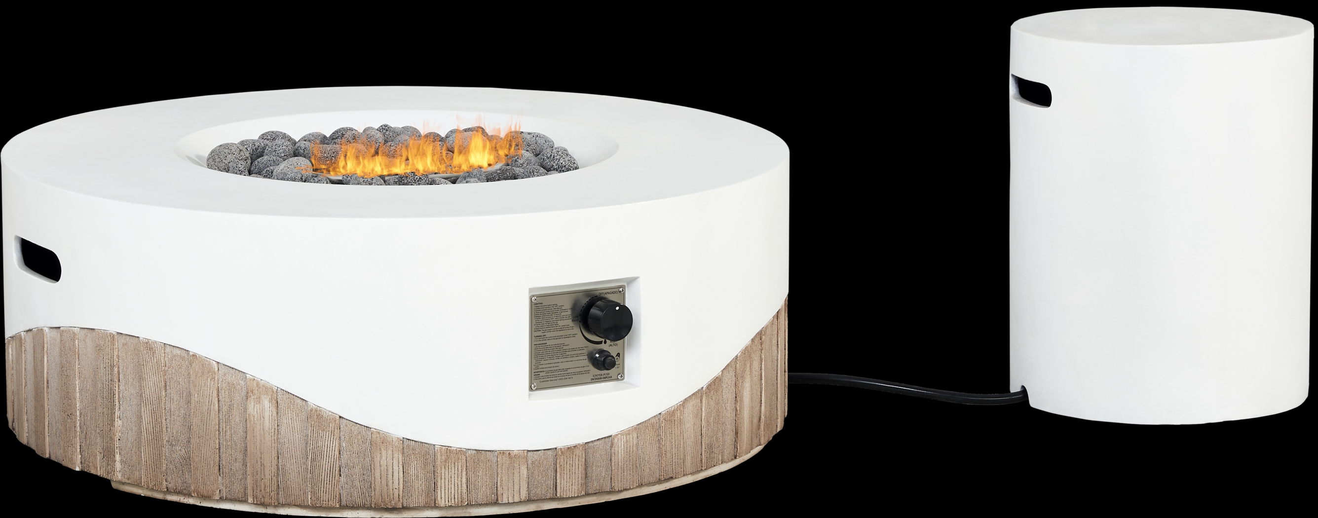 Caldo White Round Fire Pit - Thumbnail - Image 1