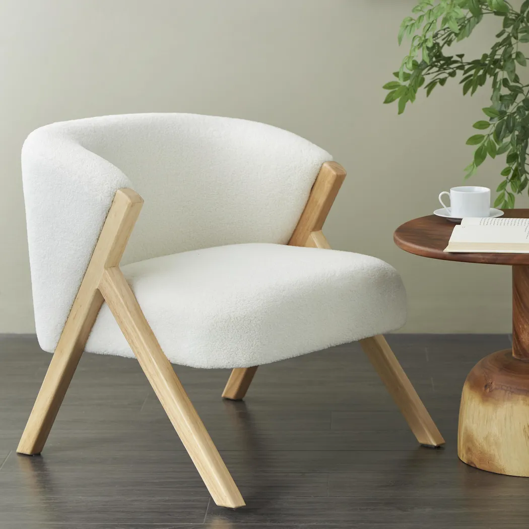 Caledo White Accent Chair - Thumbnail - Image 2