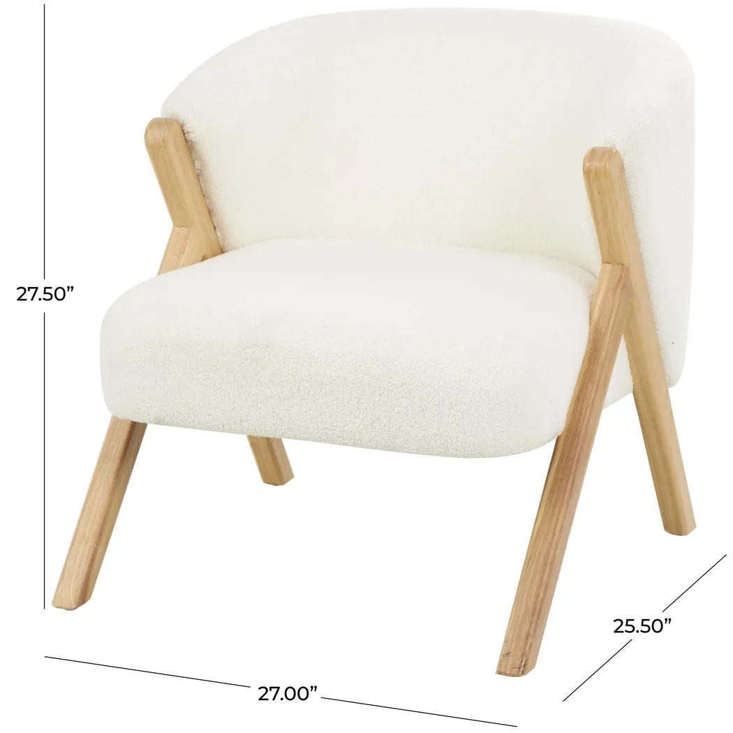 Caledo White Accent Chair - Thumbnail - Image 3