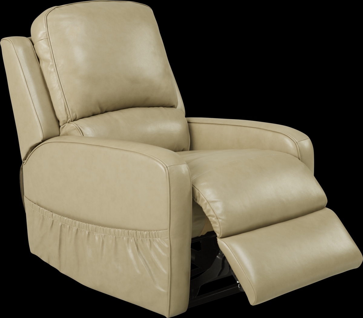 Calero Beige Leather Lift Chair Dual Power Recliner - Thumbnail - Image 2