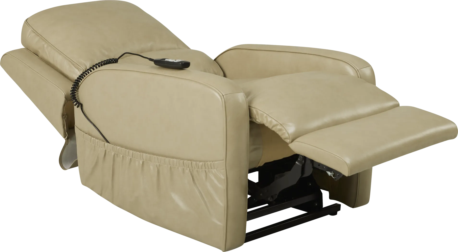 Calero Beige Leather Lift Chair Dual Power Recliner - Image 9