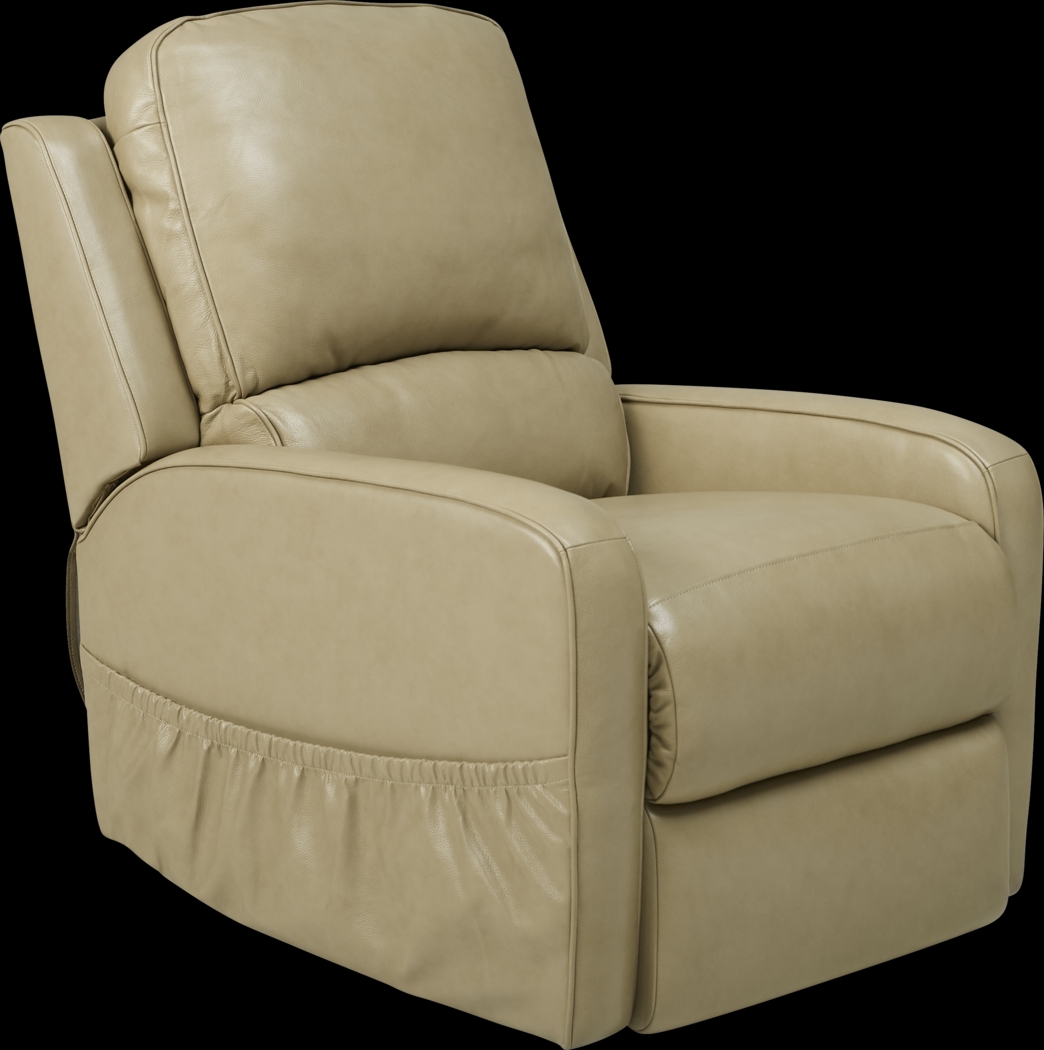 Calero Beige Leather Lift Chair Dual Power Recliner - Thumbnail - Image 1