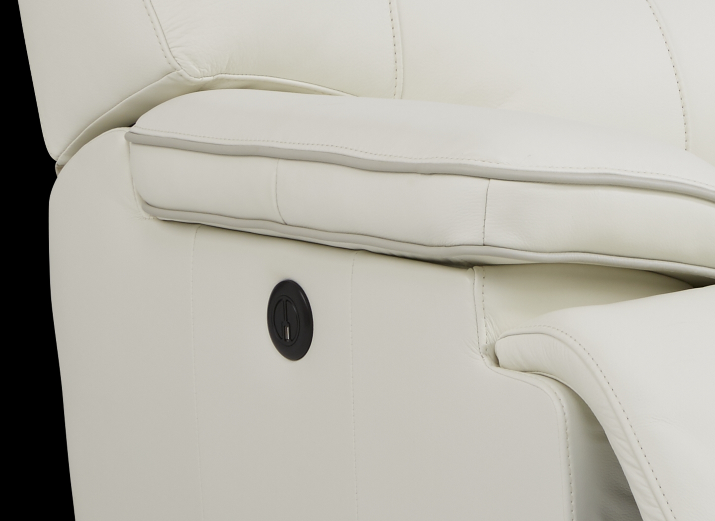 Cindy Crawford Home Caletta Off-White 3 Pc Leather Power Reclining Sectional - Thumbnail - Image 4