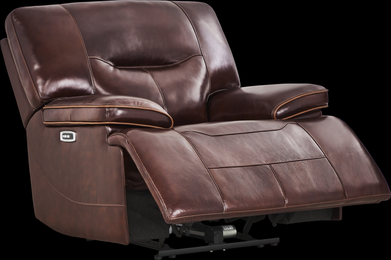 Caletta Way Merlot Leather Dual Power Recliner - Thumbnail - Image 1