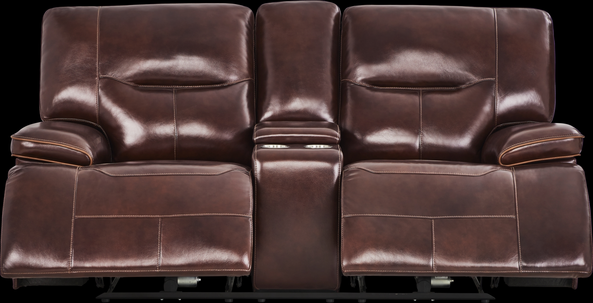 Caletta Way Merlot Leather 8 Pc Dual Power Reclining Living Room - Thumbnail - Image 6