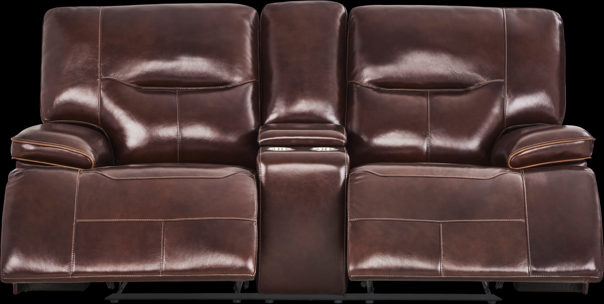 Caletta Way Merlot Leather 7 Pc Reclining Living Room - Thumbnail - Image 3