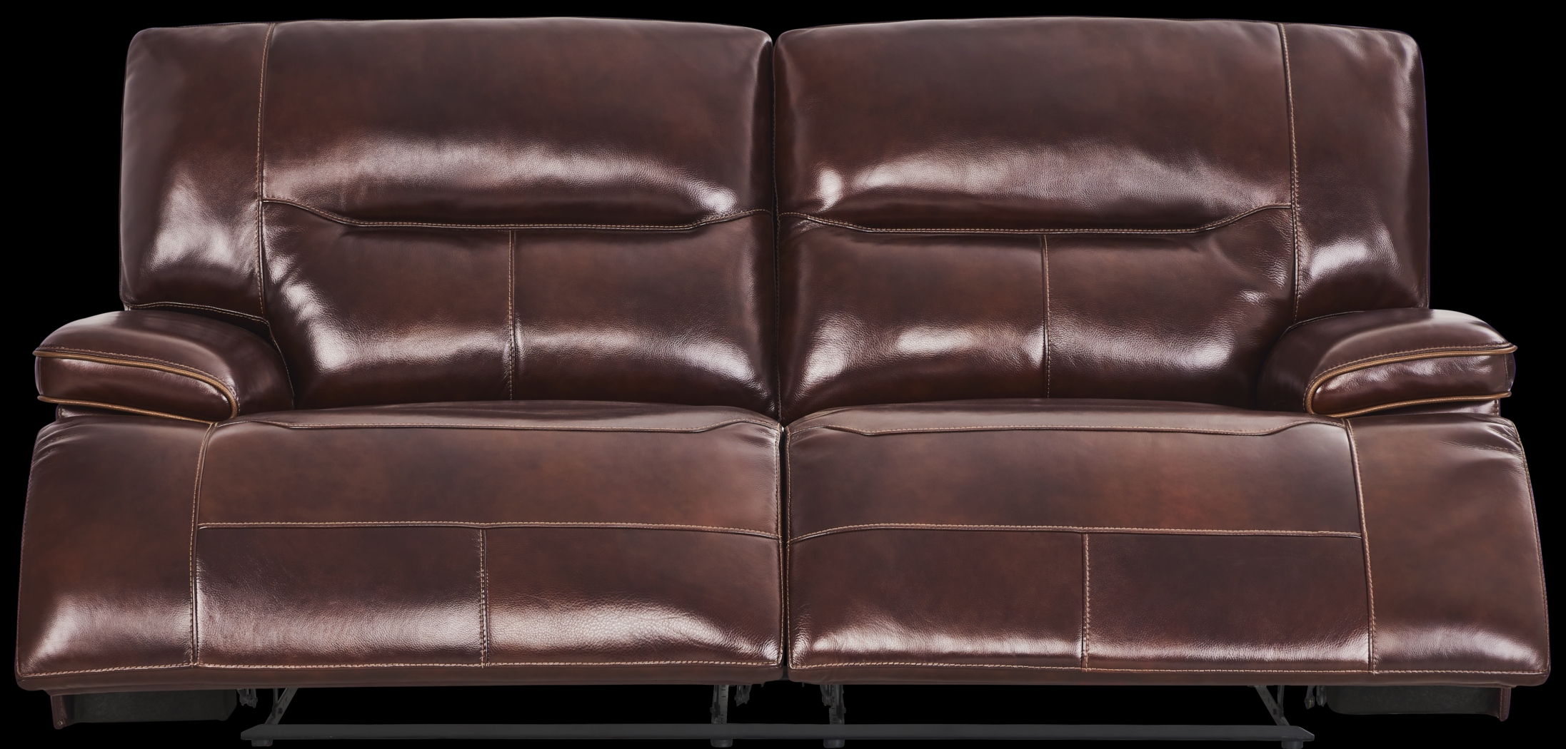 Caletta Way Merlot Leather 7 Pc Reclining Living Room - Thumbnail - Image 2