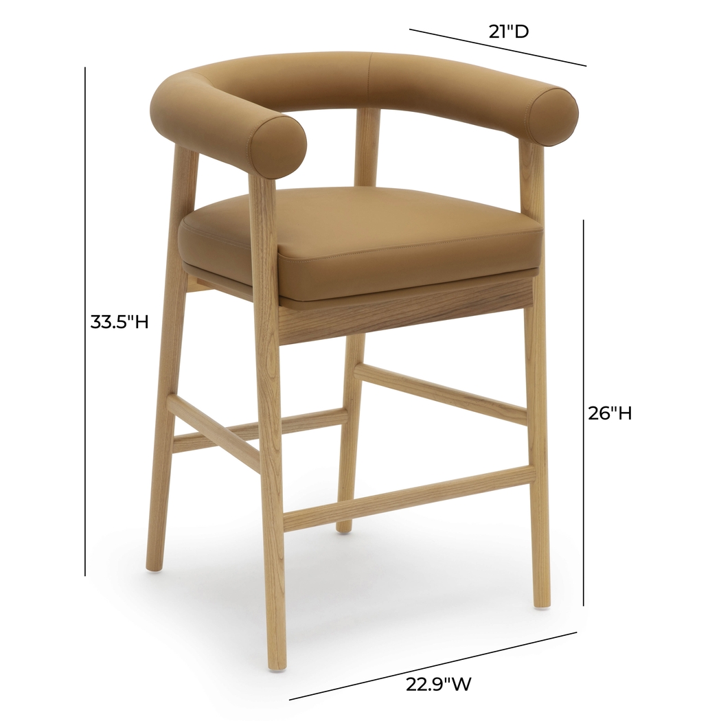 Calewood II Cognac Counter Height Stool - Thumbnail - Image 5