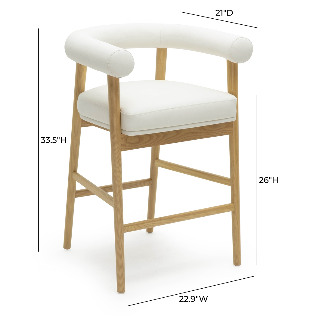 Calewood II White Counter Height Stool - Thumbnail - Image 4
