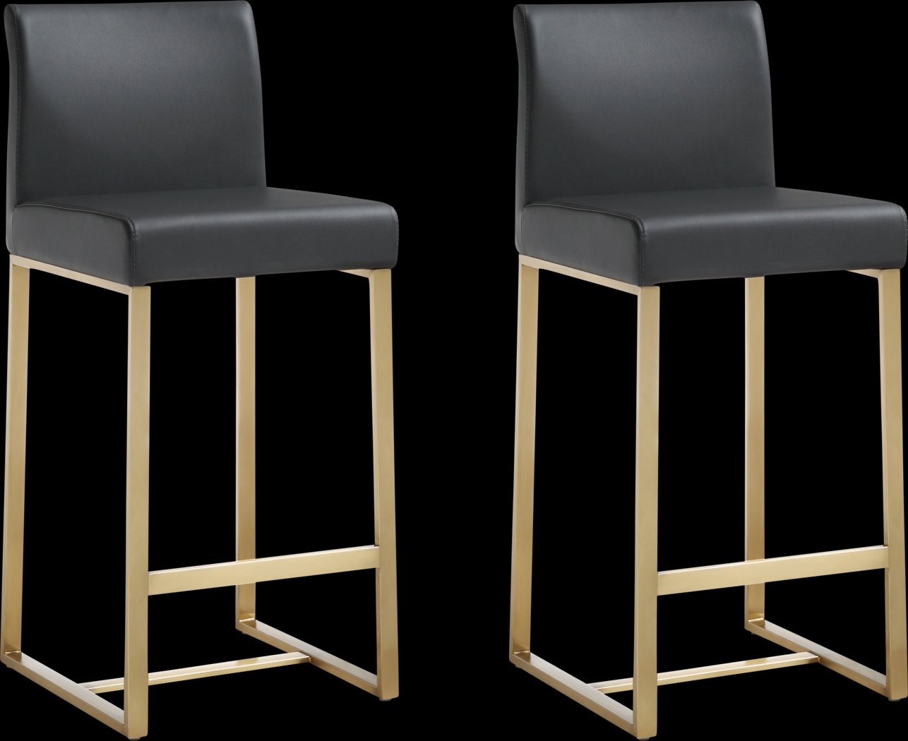 Caliael Black Counter Height Stool, Set of 2 - Thumbnail - Image 1