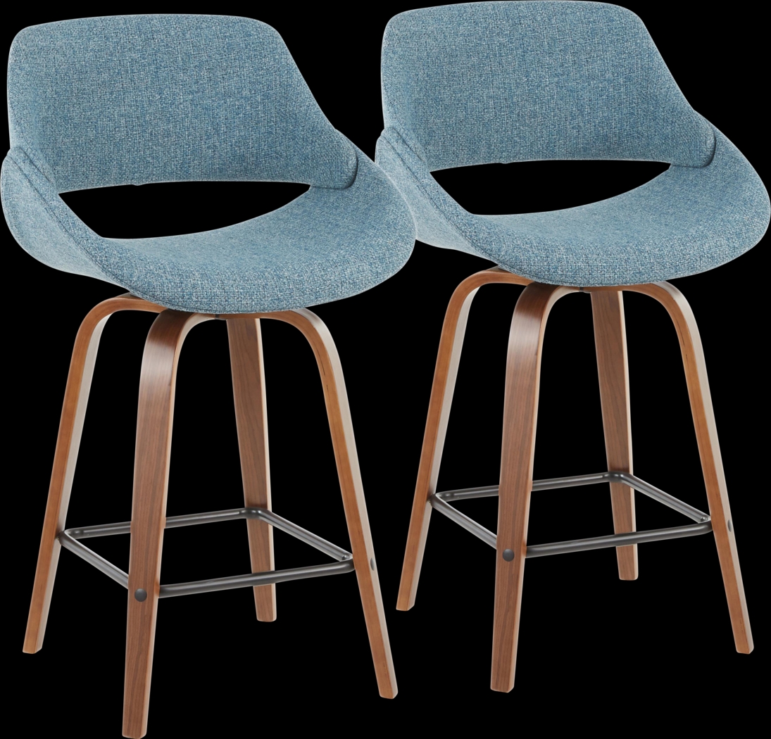 Caliborne Blue Counter Height Stool, Set of 2 - Thumbnail - Image 1