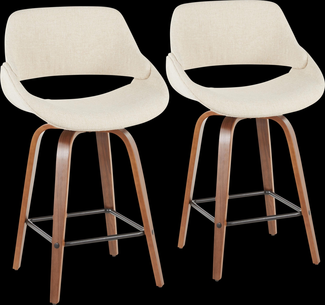 Caliborne White Counter Height Stool, Set of 2 - Thumbnail - Image 1