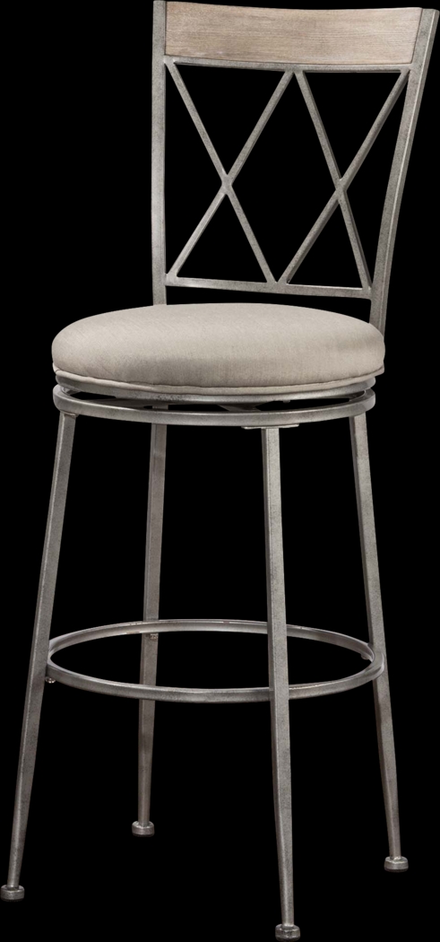 Calinda Pewter Outdoor Swivel Counter Height Stool - Thumbnail - Image 1