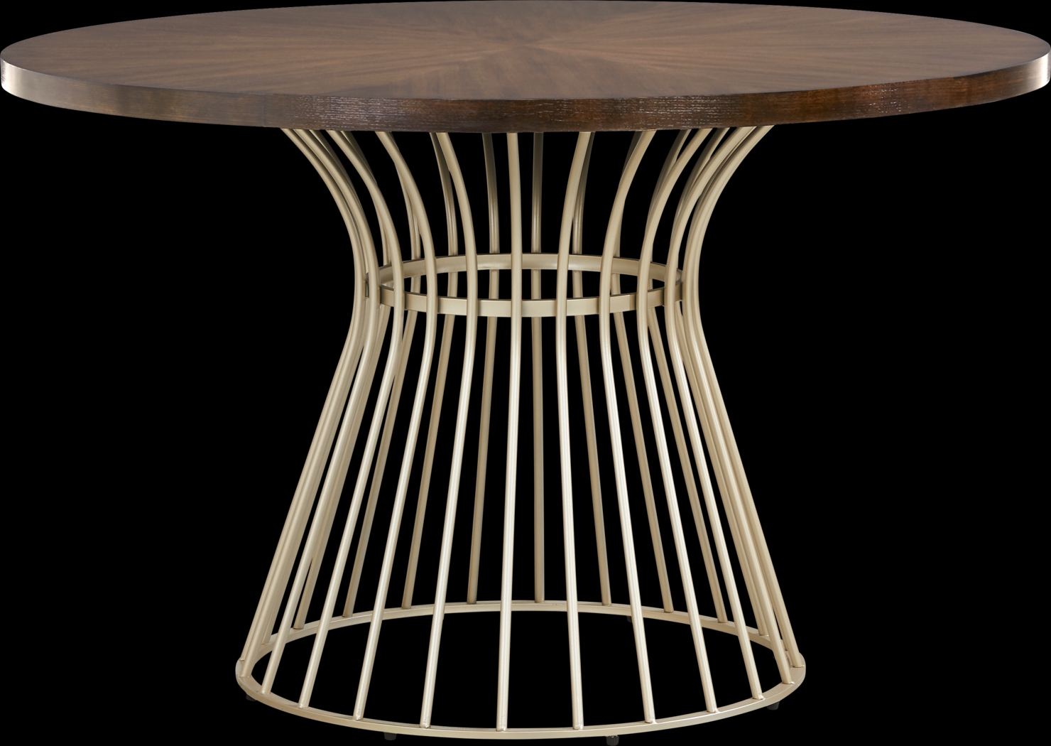 Calisi Brown 5 Pc Round Dining Room with Beige Chairs - Thumbnail - Image 2