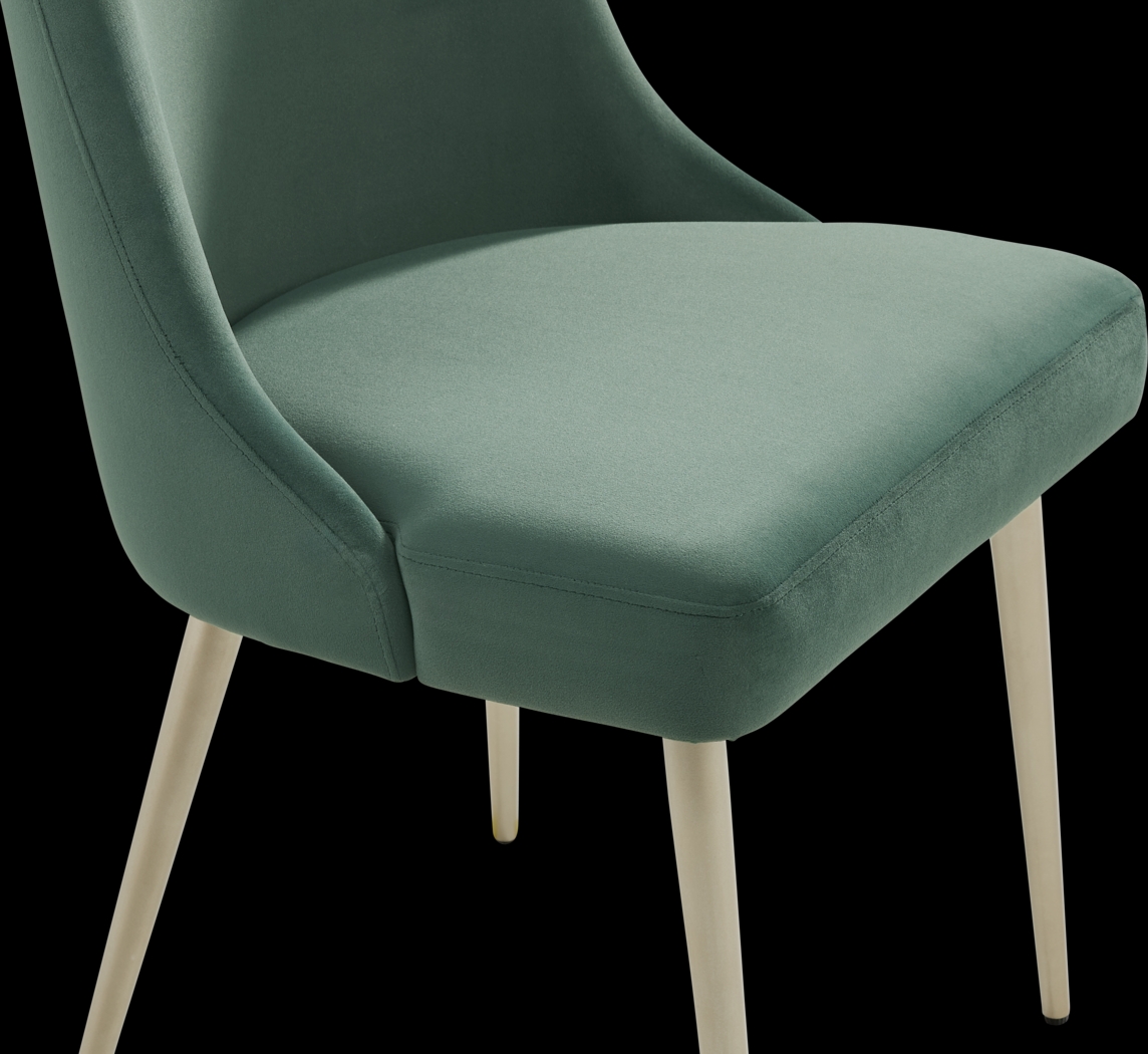 Calisi Brown 5 Pc Round Dining Room with Green Chairs - Thumbnail - Image 8