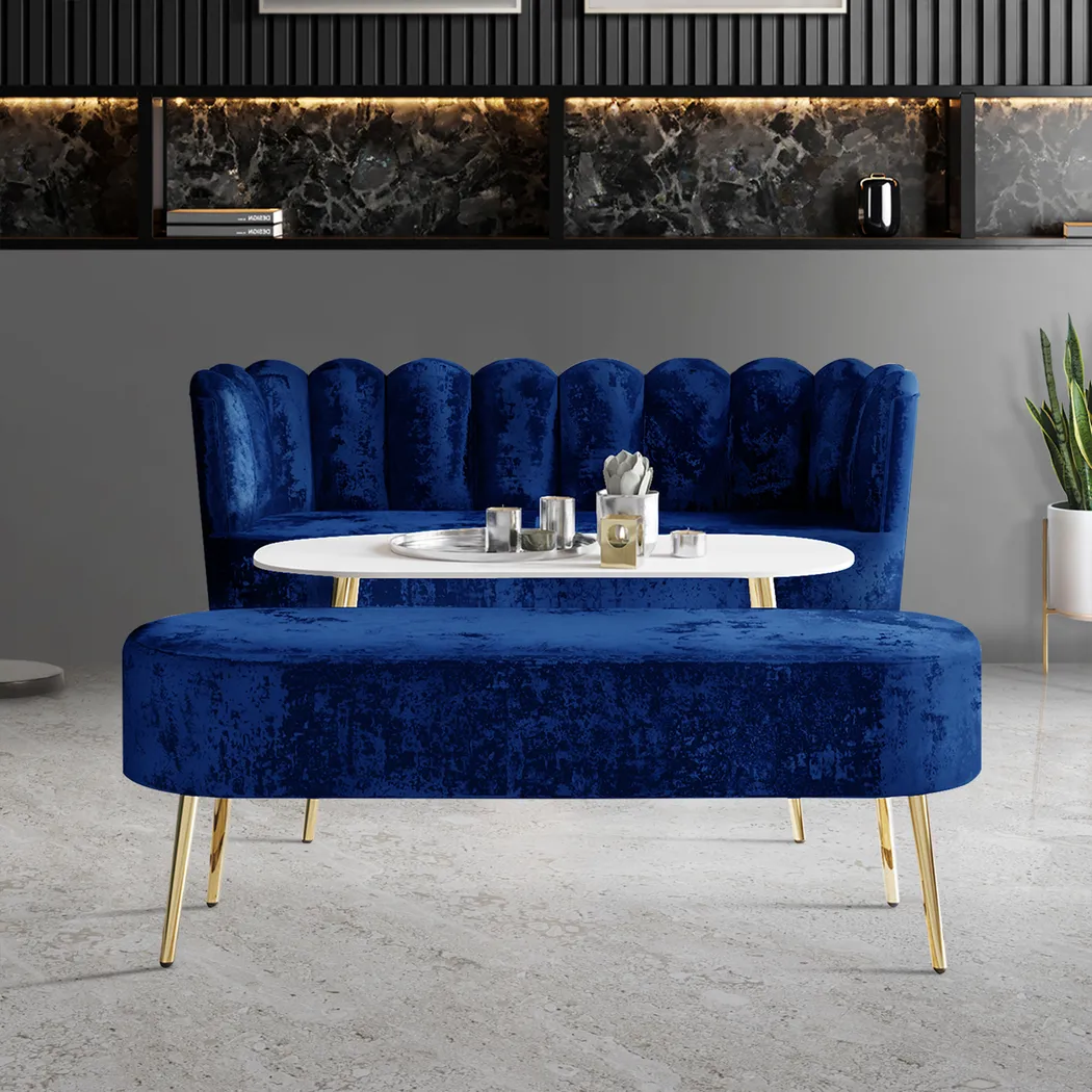 Calista Blue Sofa Set - Image 4