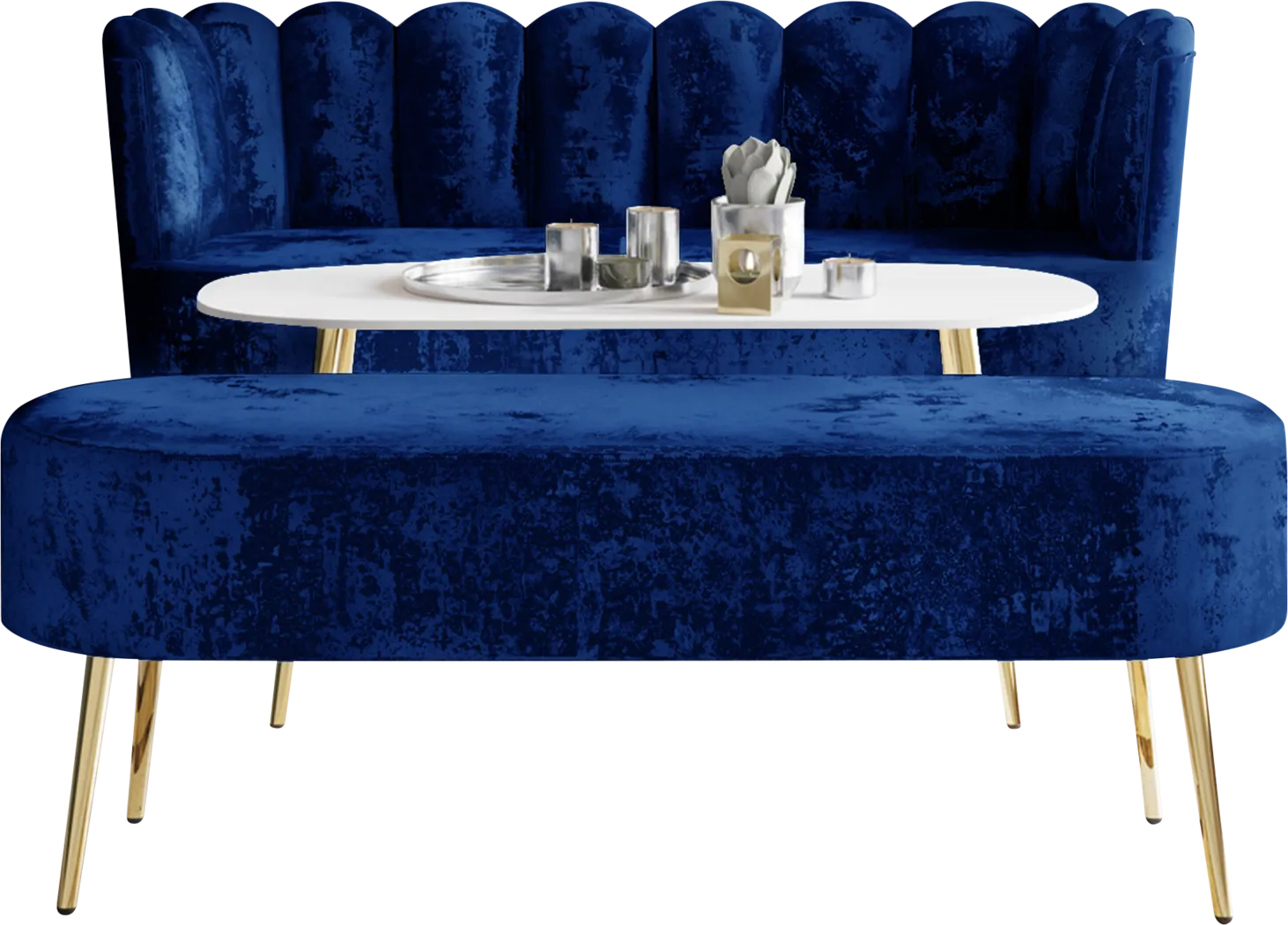 Calista Blue Sofa Set - Image 6