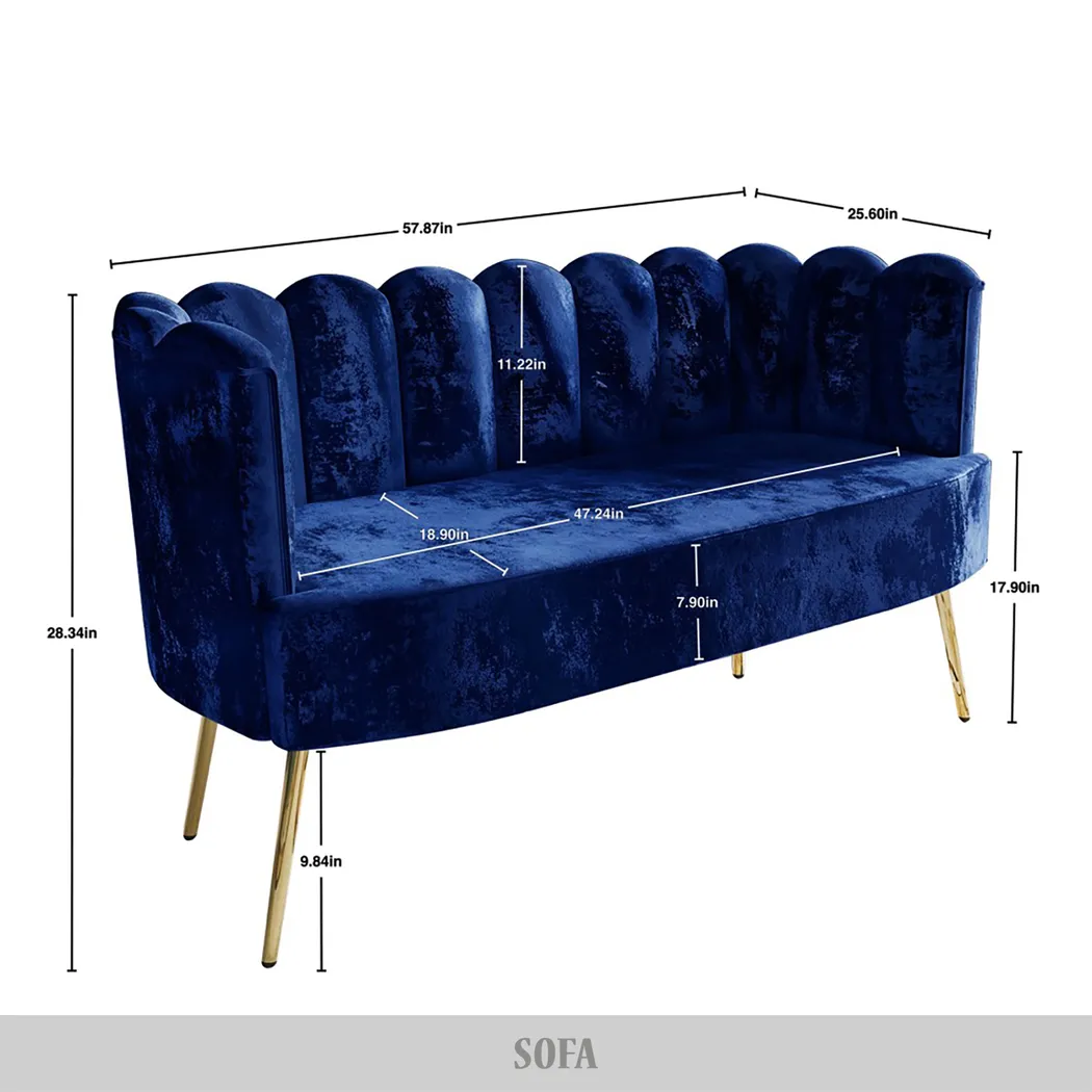 Calista Blue Sofa Set - Image 8