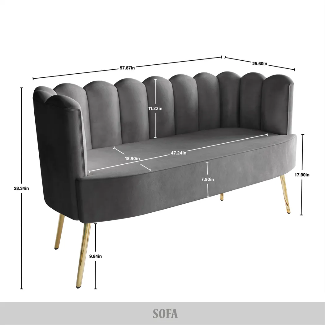 Calista Light Gray Sofa Set - Image 8