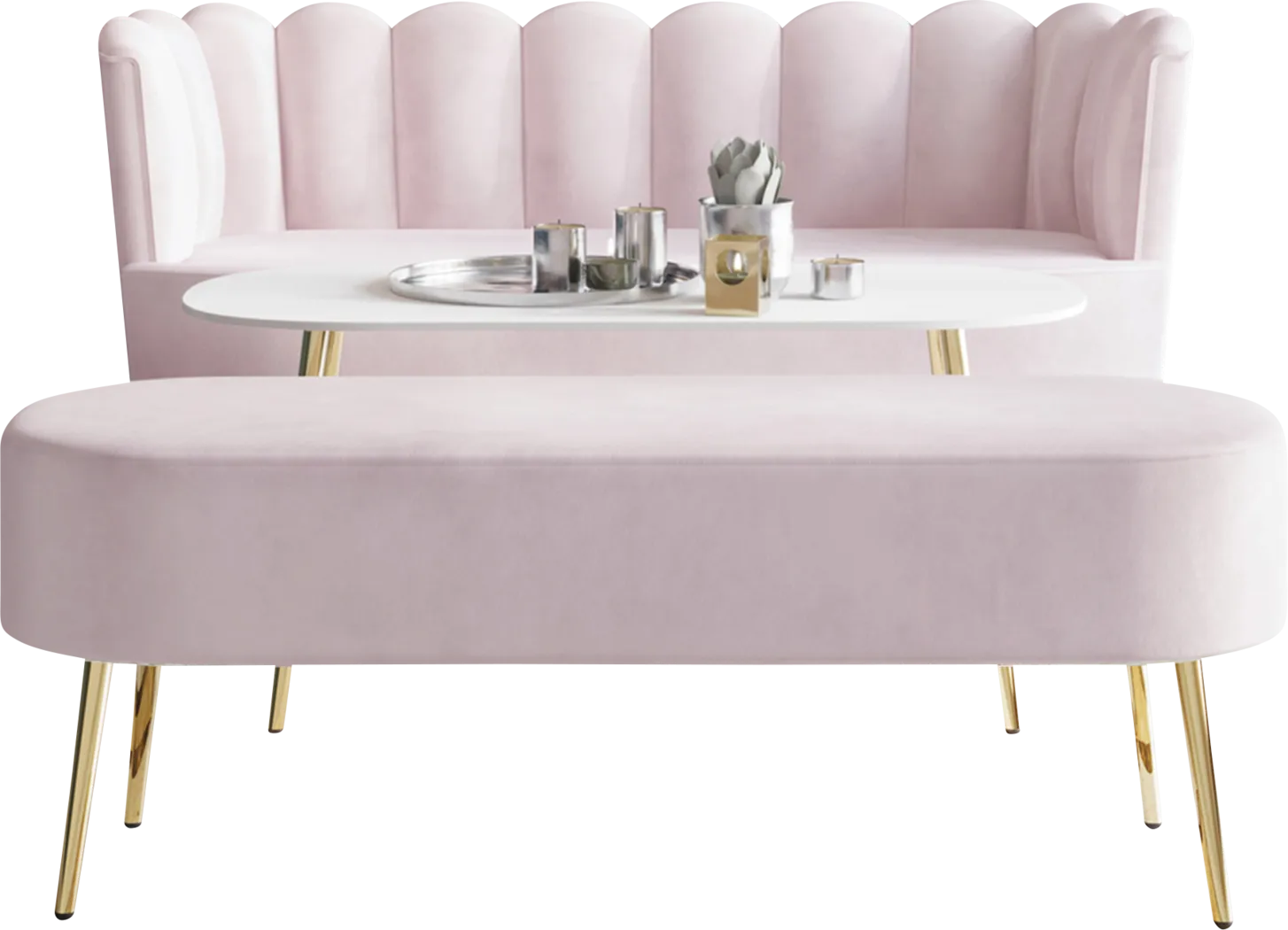 Calista Pink Sofa Set - Image 6