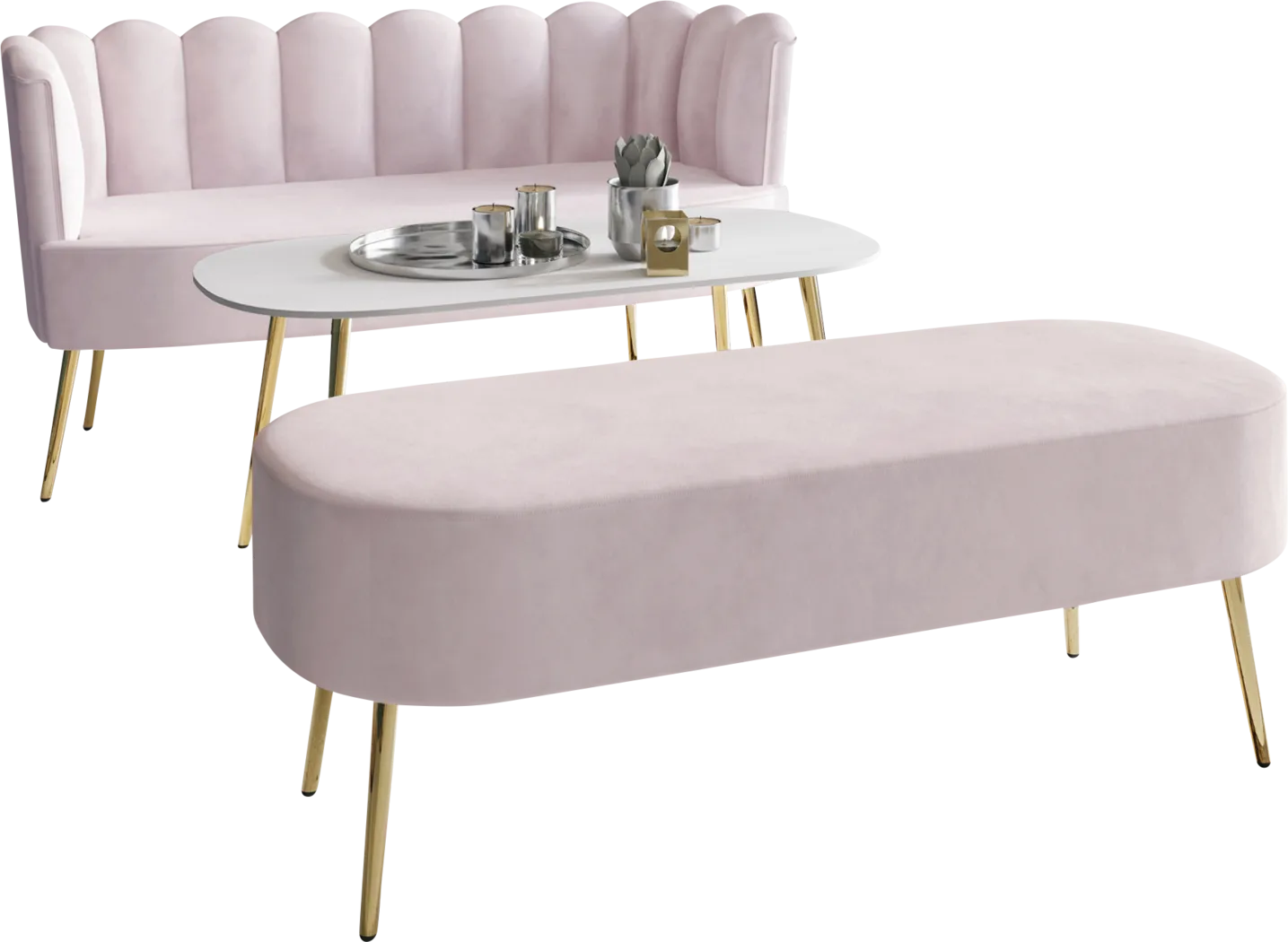 Calista Pink Sofa Set - Image 1