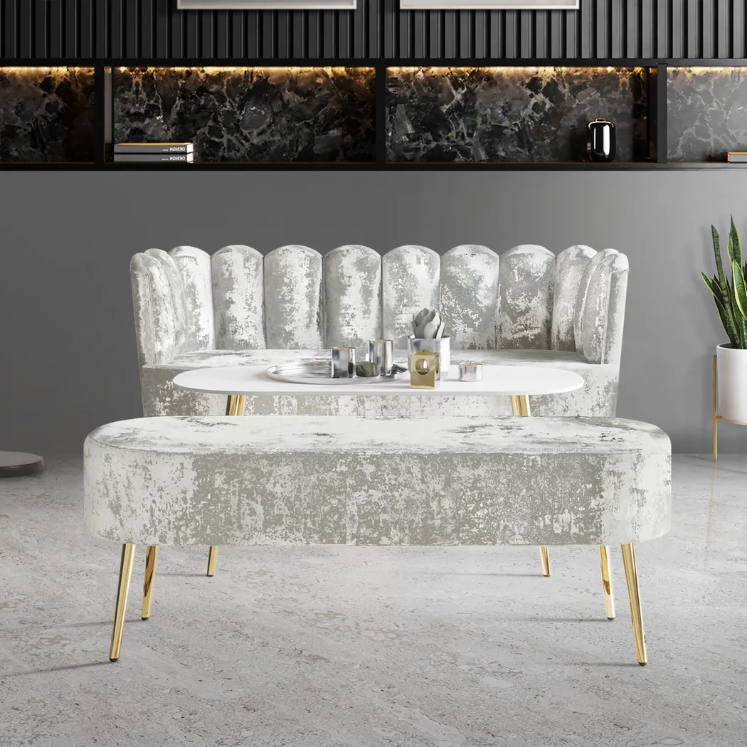 Calista Silver Sofa Set - Image 4