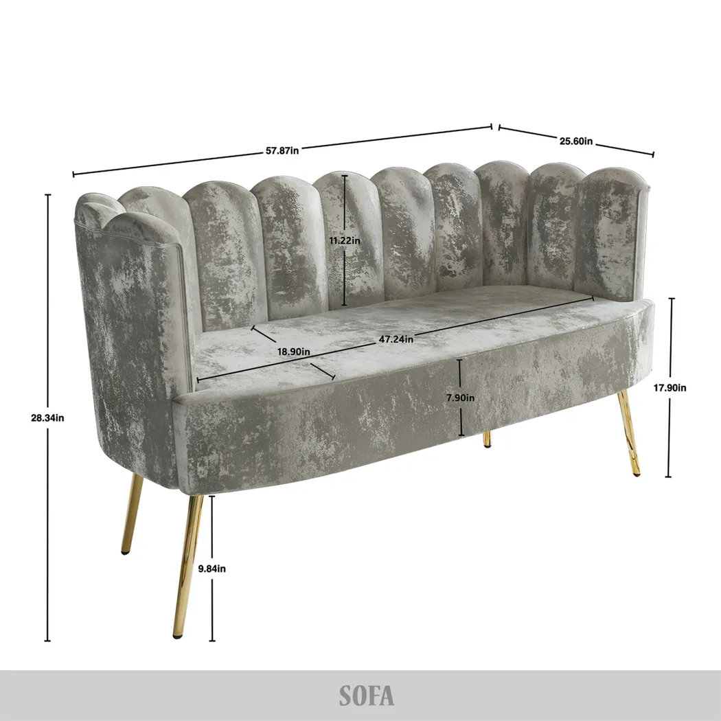 Calista Silver Sofa Set - Image 7