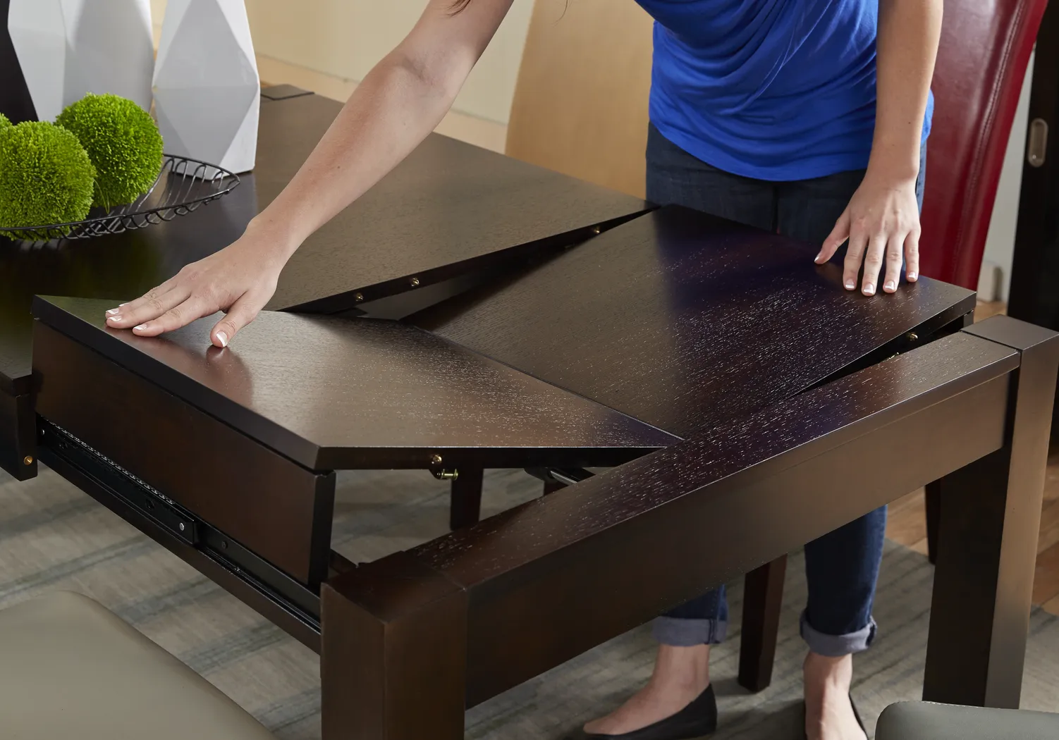 Callahan Merlot Square Counter Height Dining Table - Thumbnail - Image 2