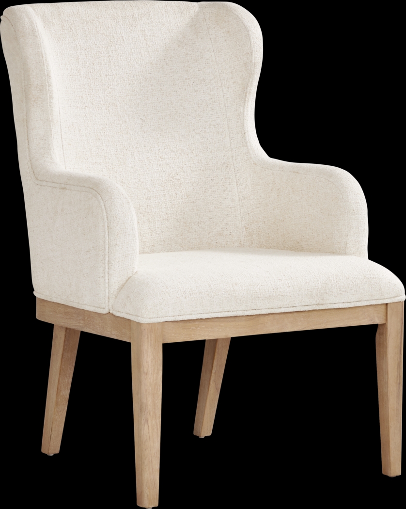 Callen Way Beige Upholstered Arm Dining Chair - Thumbnail - Image 1