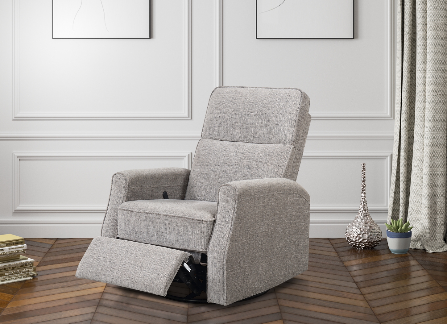 Callvert Beige Swivel Glider Recliner - Thumbnail - Image 2
