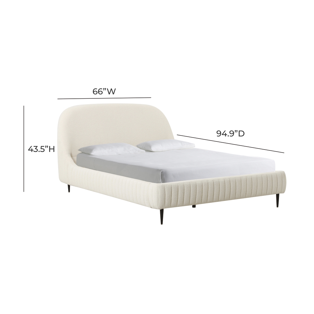 Calstan Cream Queen Upholstered Bed - Thumbnail - Image 4