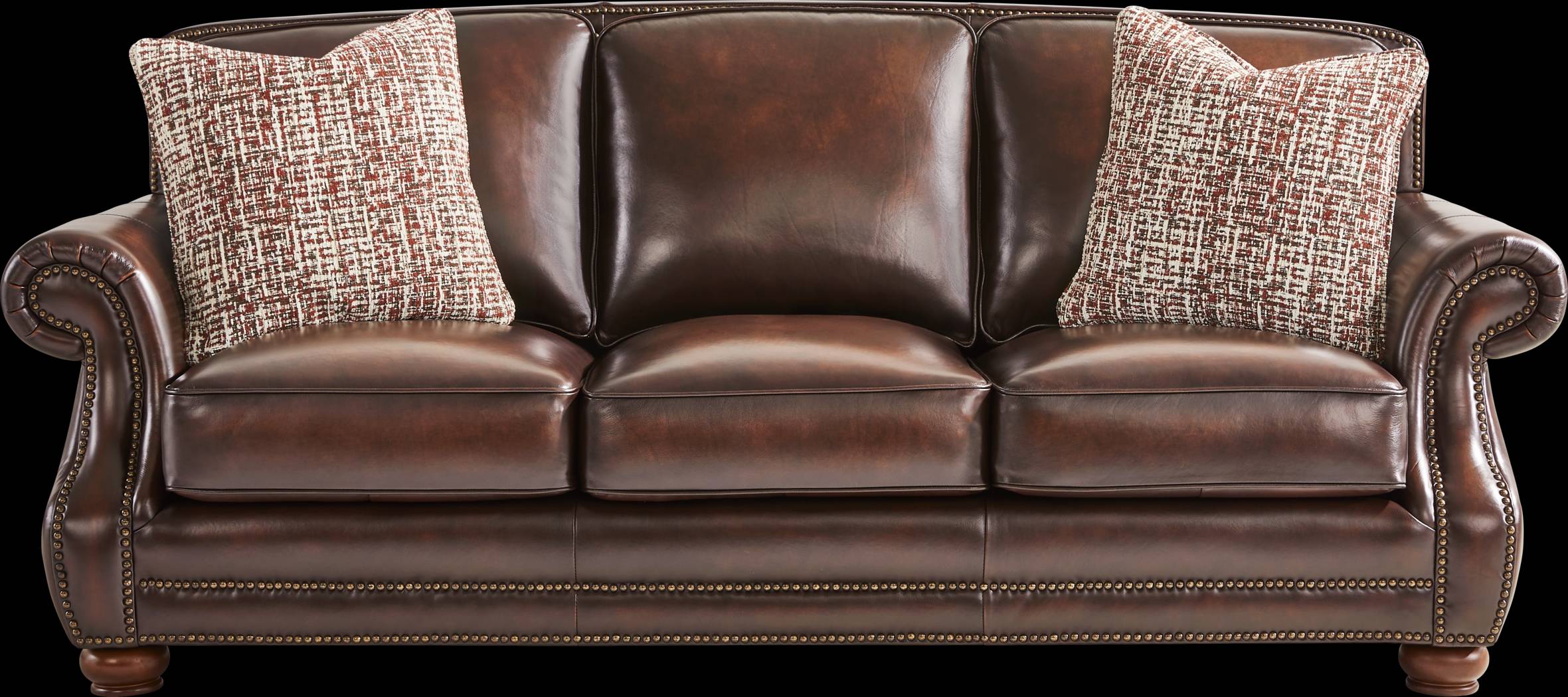 Calvano Lane Brown 7 Pc Leather Living Room with Sleeper Sofa - Thumbnail - Image 2