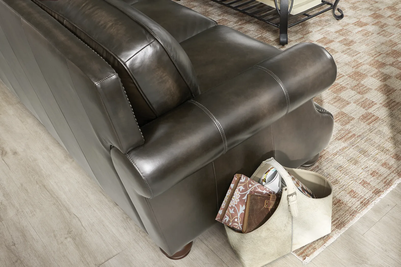 Trevaro Gray Leather 2 Pc Living Room - Thumbnail - Image 6